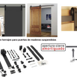 Sistema de herrajes para puertas de maderas suspendidas